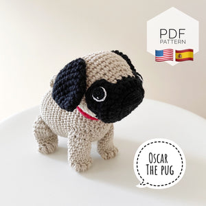 AMIGURUMI PATTERN/ tutorial (English / Español) Amigurumi Pug Dog - "Oscar the Pug Puppy"
