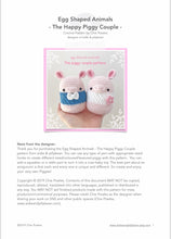 Load image into Gallery viewer, AMIGURUMI PATTERN/ tutorial (English) Amigurumi Pig &quot;Egg Shaped Animals - The Happy Piggy Couple&quot; pdf - US terminology