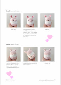AMIGURUMI PATTERN/ tutorial (English) Amigurumi Pig "Egg Shaped Animals - The Happy Piggy Couple" pdf - US terminology