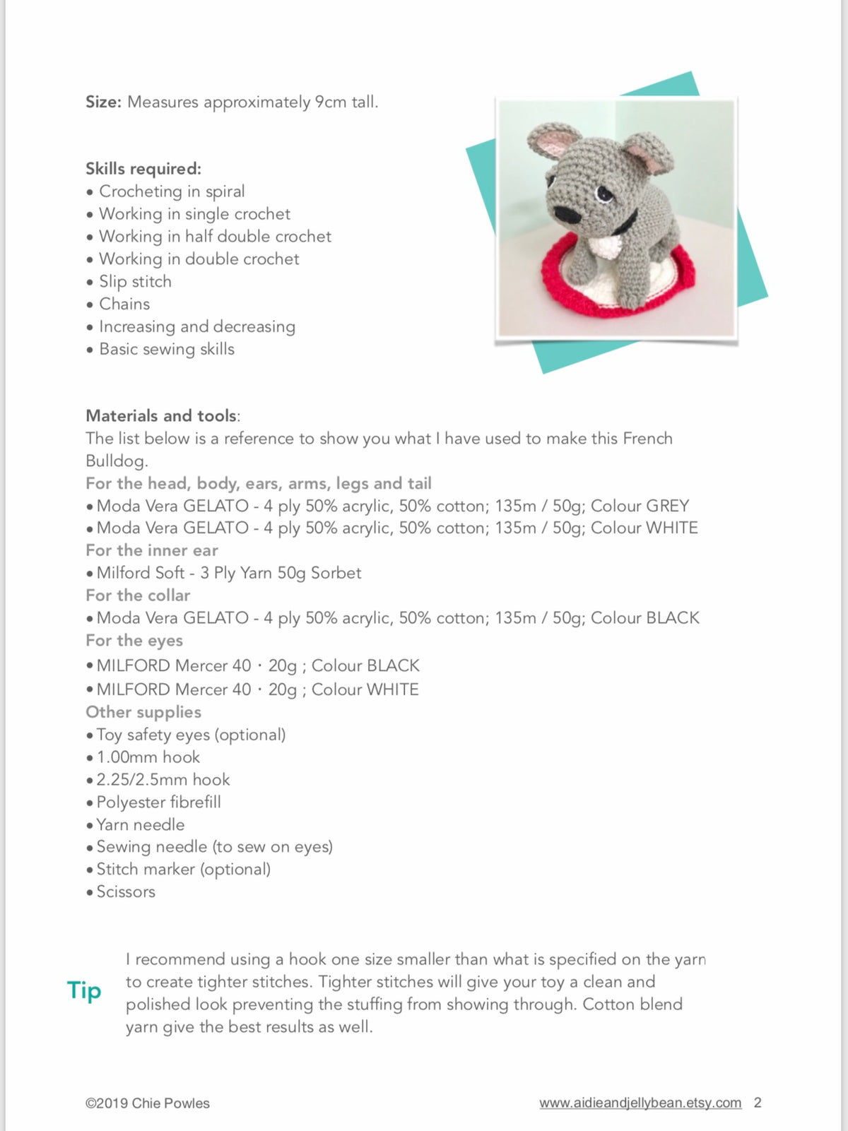 AMIGURUMI PATTERN/ tutorial (English / Español) Amigurumi French Bulldog - "Louie the French Bulldog Puppy"