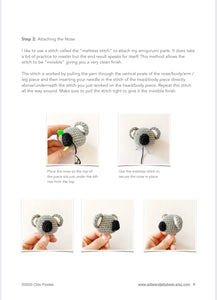 AMIGURUMI PATTERN/ tutorial (English) Amigurumi koala - "The Little Koala" pdf - US terminology