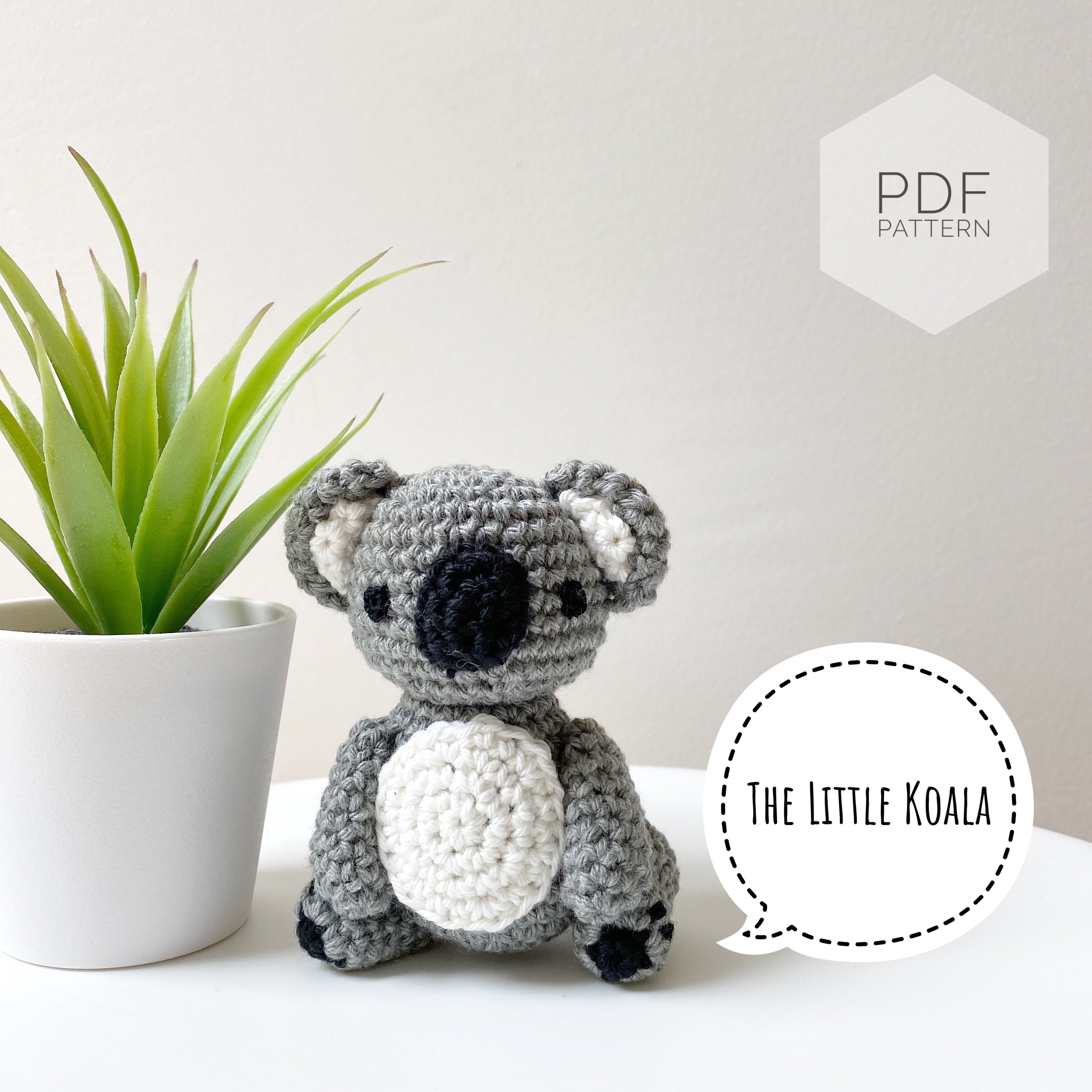 AMIGURUMI PATTERN/ tutorial (English) Amigurumi koala - "The Little Koala" pdf - US terminology