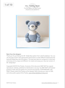 AMIGURUMI PATTERN/ tutorial (English) Amigurumi Teddy Bear "Mr. Teddy Bear" pdf - US terminology