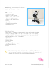 Load image into Gallery viewer, AMIGURUMI PATTERN/ tutorial (English) Amigurumi Zebra &quot;Zoe the Stripy Zebra&quot; pdf - US terminology