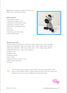 AMIGURUMI PATTERN/ tutorial (English) Amigurumi Zebra "Zoe the Stripy Zebra" pdf - US terminology