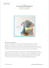 Load image into Gallery viewer, AMIGURUMI PATTERN/ tutorial (English) Amigurumi Elephant - &quot;Lenny the Little Elephant&quot; pdf - US terminology