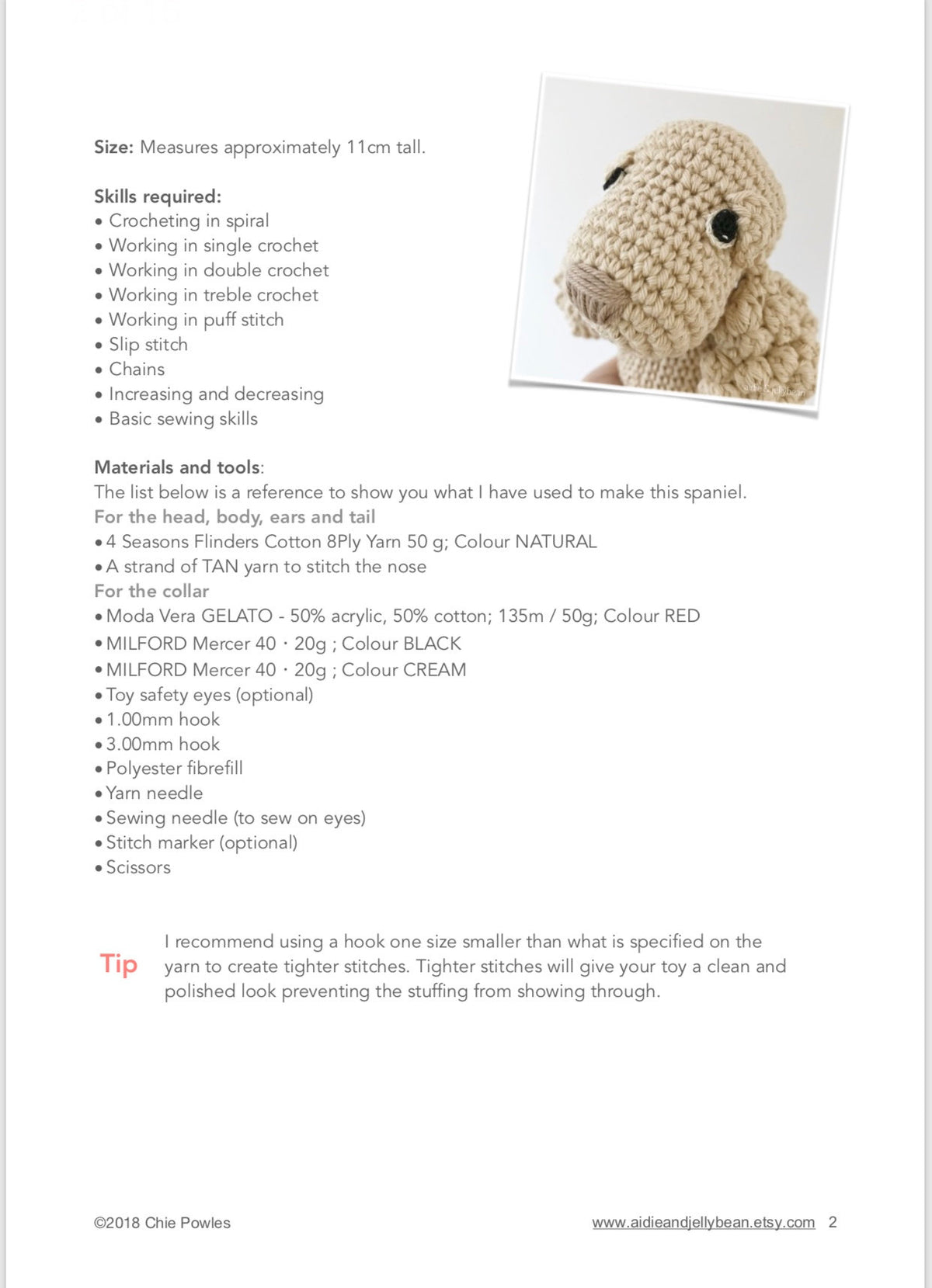 AMIGURUMI PATTERN/ tutorial (English / Español) Amigurumi Spaniel Dog - "Sophie the Spaniel Puppy"