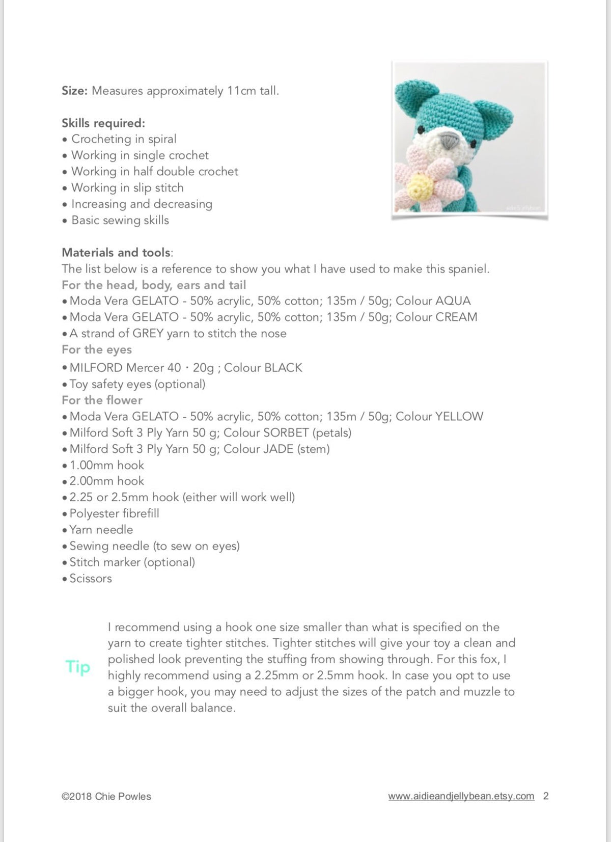 AMIGURUMI PATTERN/ tutorial (English) Amigurumi Fox - "Joi the Little Fox" pdf - US terminology