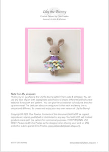 AMIGURUMI PATTERN/ tutorial (English) Amigurumi Bunny - "Lily the Bunny" pdf - US terminology