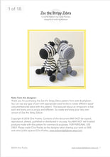 Load image into Gallery viewer, AMIGURUMI PATTERN/ tutorial (English) Amigurumi Zebra &quot;Zoe the Stripy Zebra&quot; pdf - US terminology