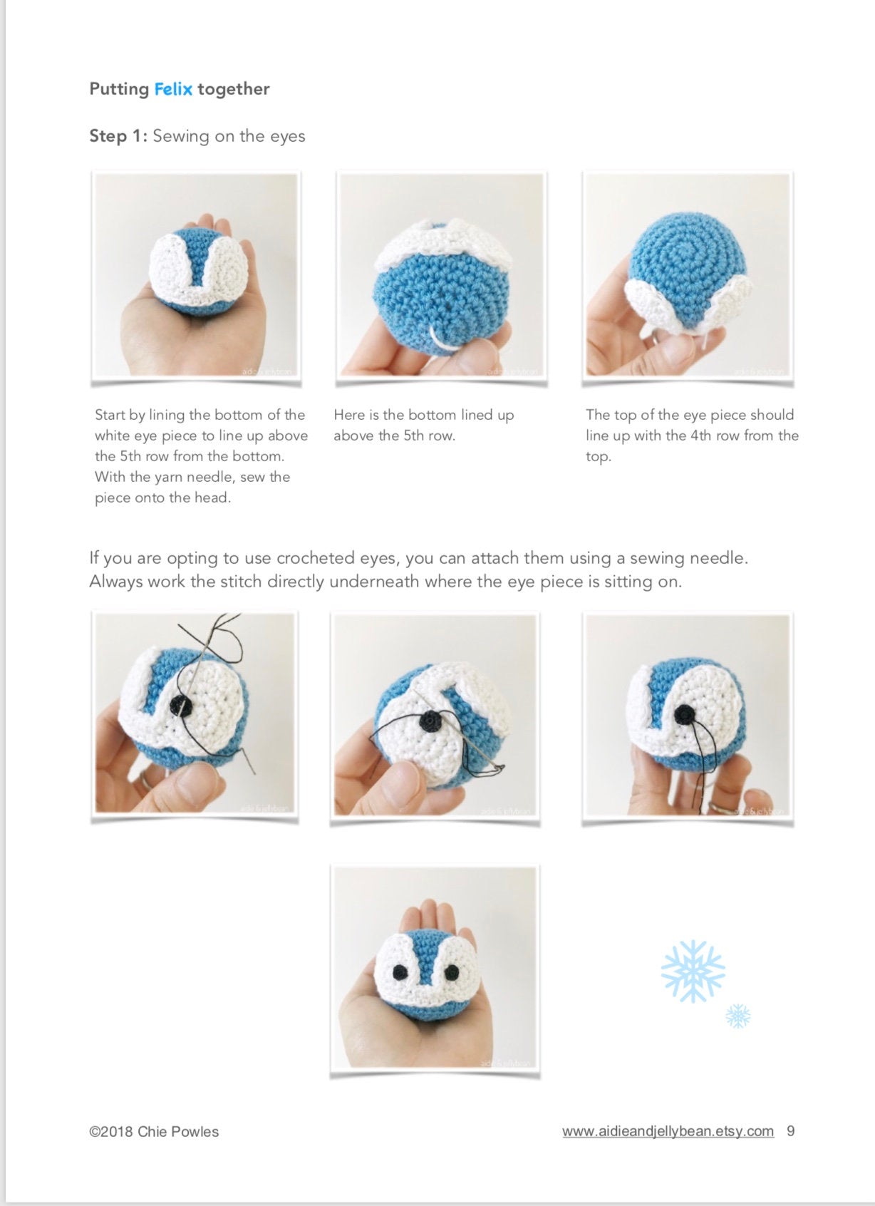 AMIGURUMI PATTERN/ tutorial (English) Amigurumi Penguin - "Felix the Happy Little Penguin" pdf - US terminology