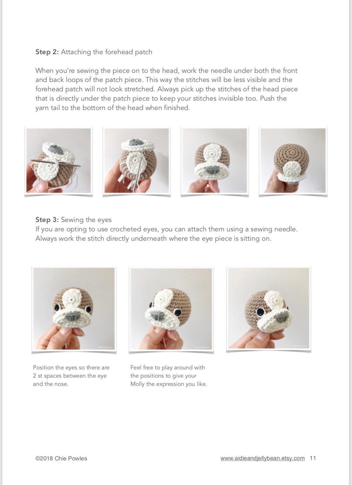 AMIGURUMI PATTERN/ tutorial (English) Amigurumi Hound Dog - "Molly the Hound Puppy" pdf - US terminology