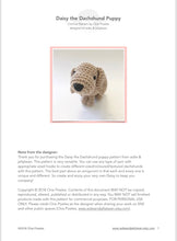 Load image into Gallery viewer, AMIGURUMI PATTERN/ tutorial (English) Amigurumi Dachshund Dog - &quot;Daisy the Dachshund Puppy&quot; pdf - US terminology