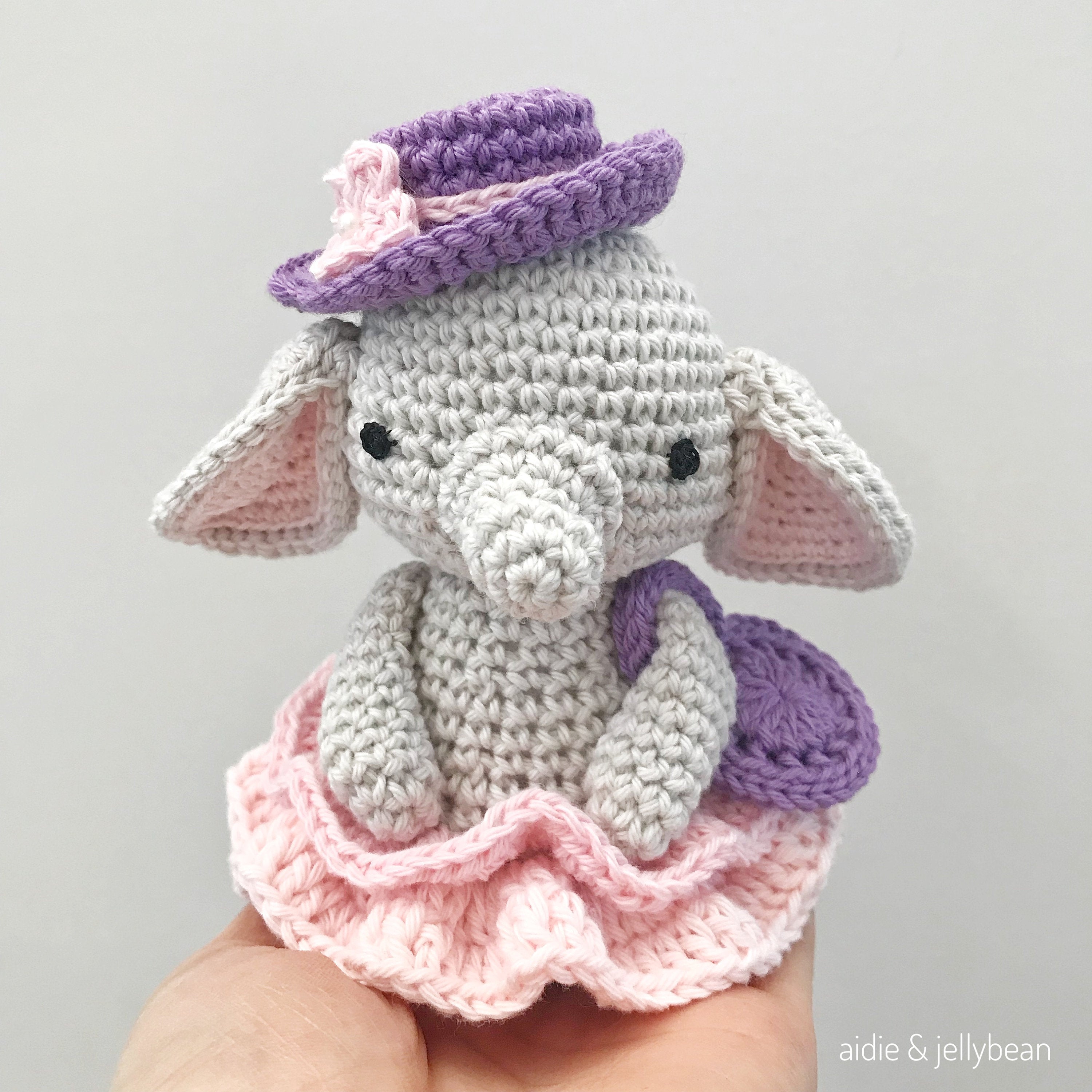 AMIGURUMI PATTERN/ tutorial (English) Amigurumi Elephant - "Ellie the Elegant Elephant" pdf - US terminology