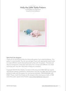 AMIGURUMI PATTERN/ tutorial (English) Amigurumi Turtle "Holly the Little Turtle" pdf - US terminology