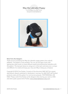 AMIGURUMI PATTERN/ tutorial (English) Amigurumi Labrador Dog - "May the Labrador Puppy" pdf - US terminology