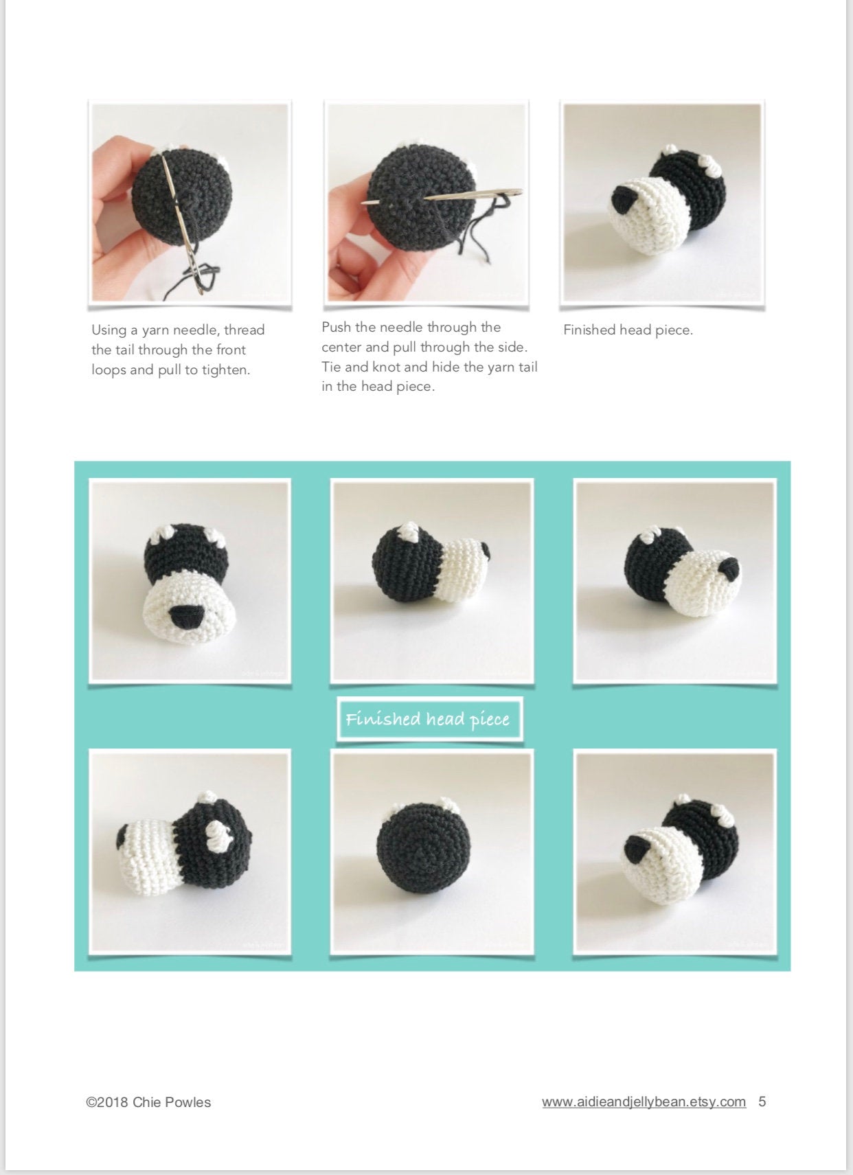 AMIGURUMI PATTERN/ tutorial (English) Amigurumi Schnauzer - "Whiskey the Schnauzer Puppy" pdf - US terminology