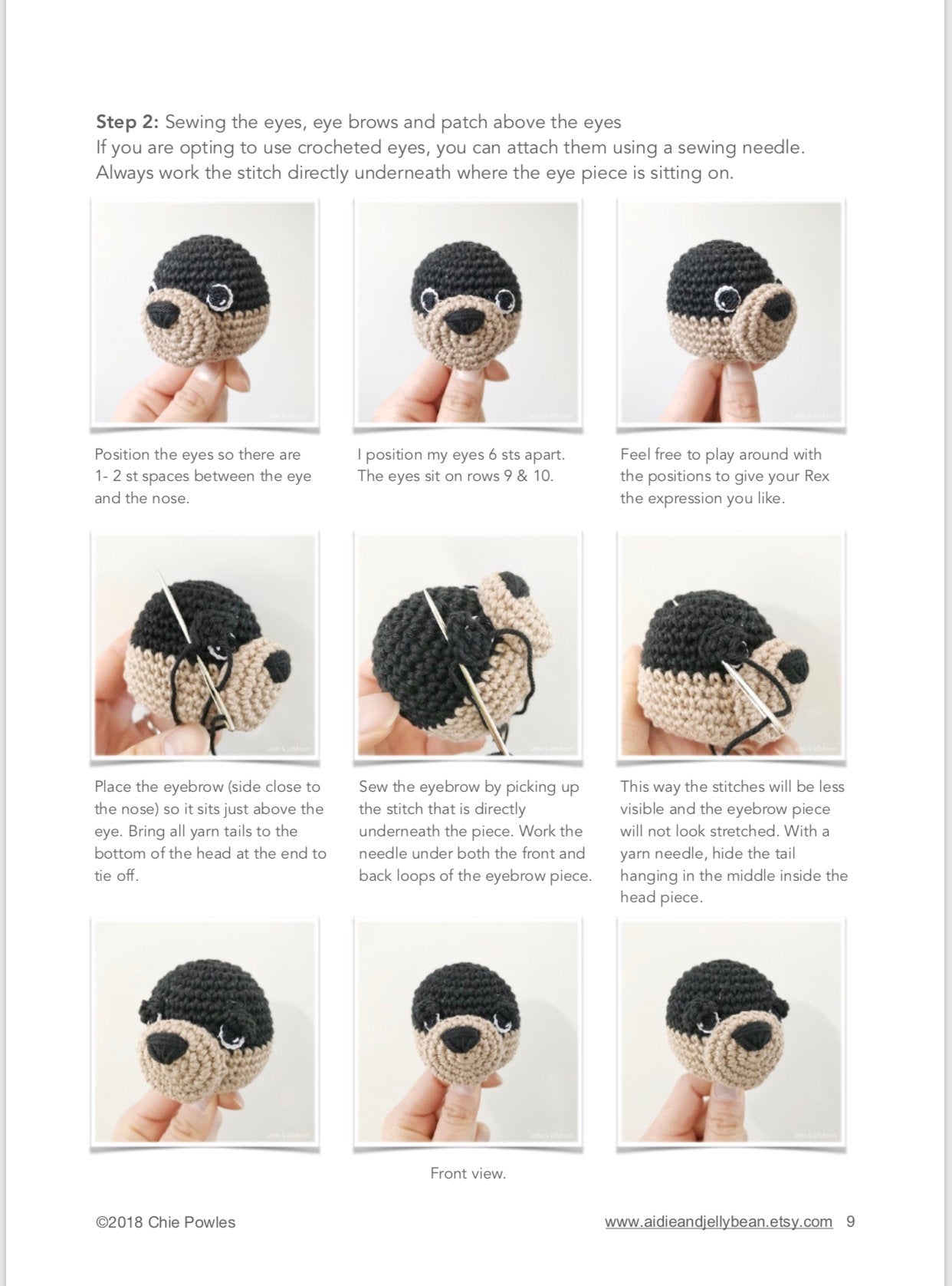 AMIGURUMI PATTERN/ tutorial (English) Amigurumi Rottweiler Dog - "Rex the Rottweiler Puppy" pdf - US terminology