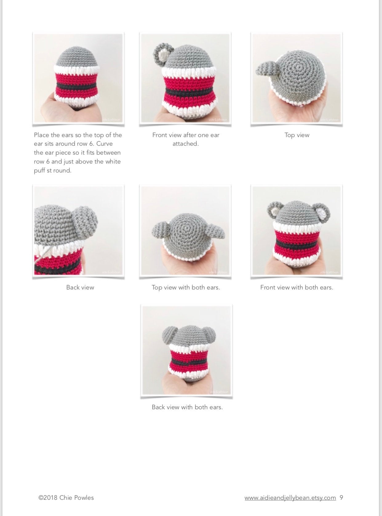 AMIGURUMI PATTERN/ tutorial (English) Amigurumi Koala Santa "Egg Shaped Animals - Koala Santa" pdf - US terminology