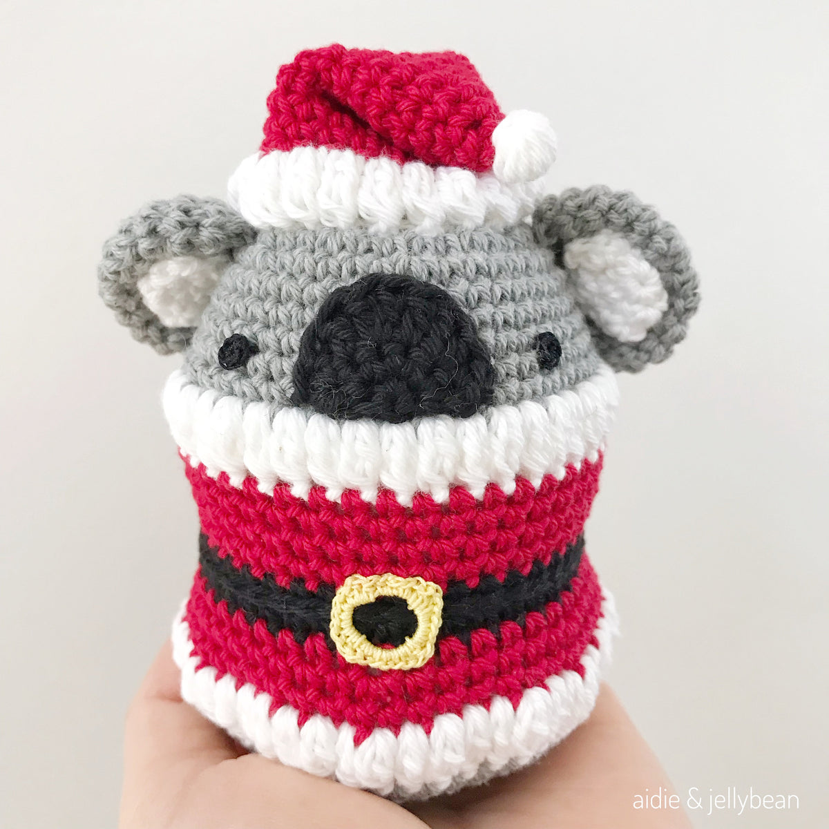 AMIGURUMI PATTERN/ tutorial (English) Amigurumi Koala Santa "Egg Shaped Animals - Koala Santa" pdf - US terminology